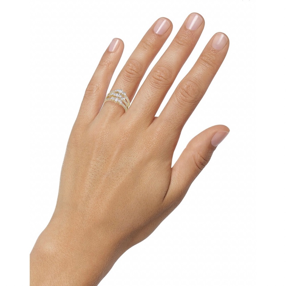 Inc International Concepts Gold-Tone Crystal Stack Ring